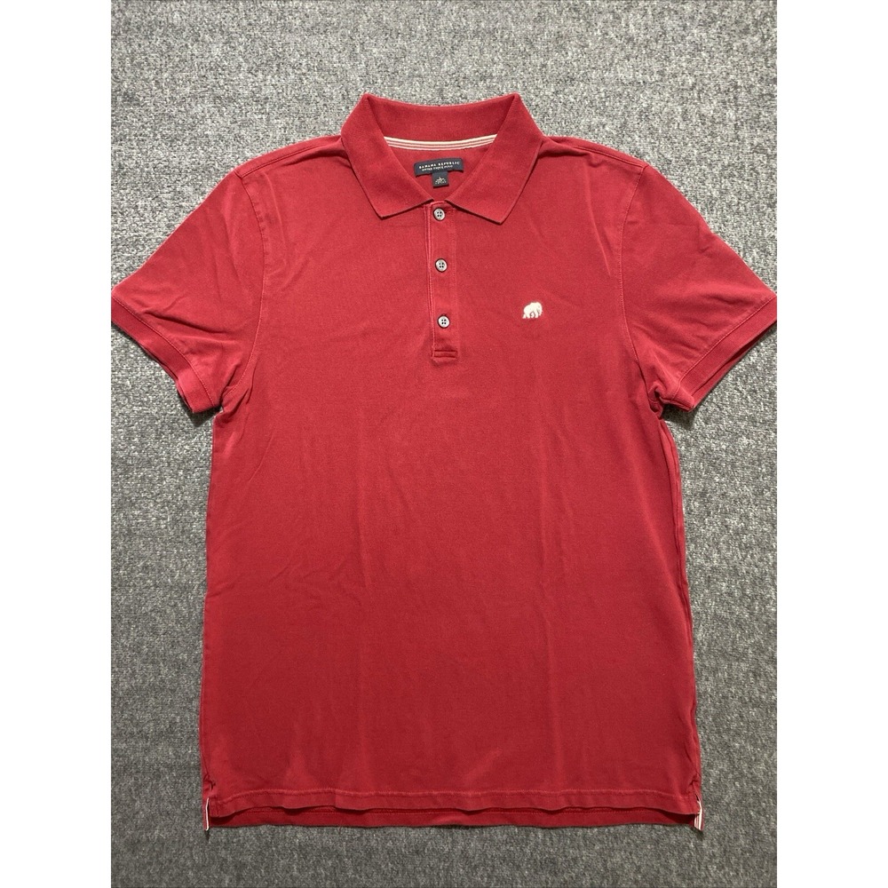 Banana Republic Red Polo Shirt Mens  Cotton Short Sleeve Casual Size  L